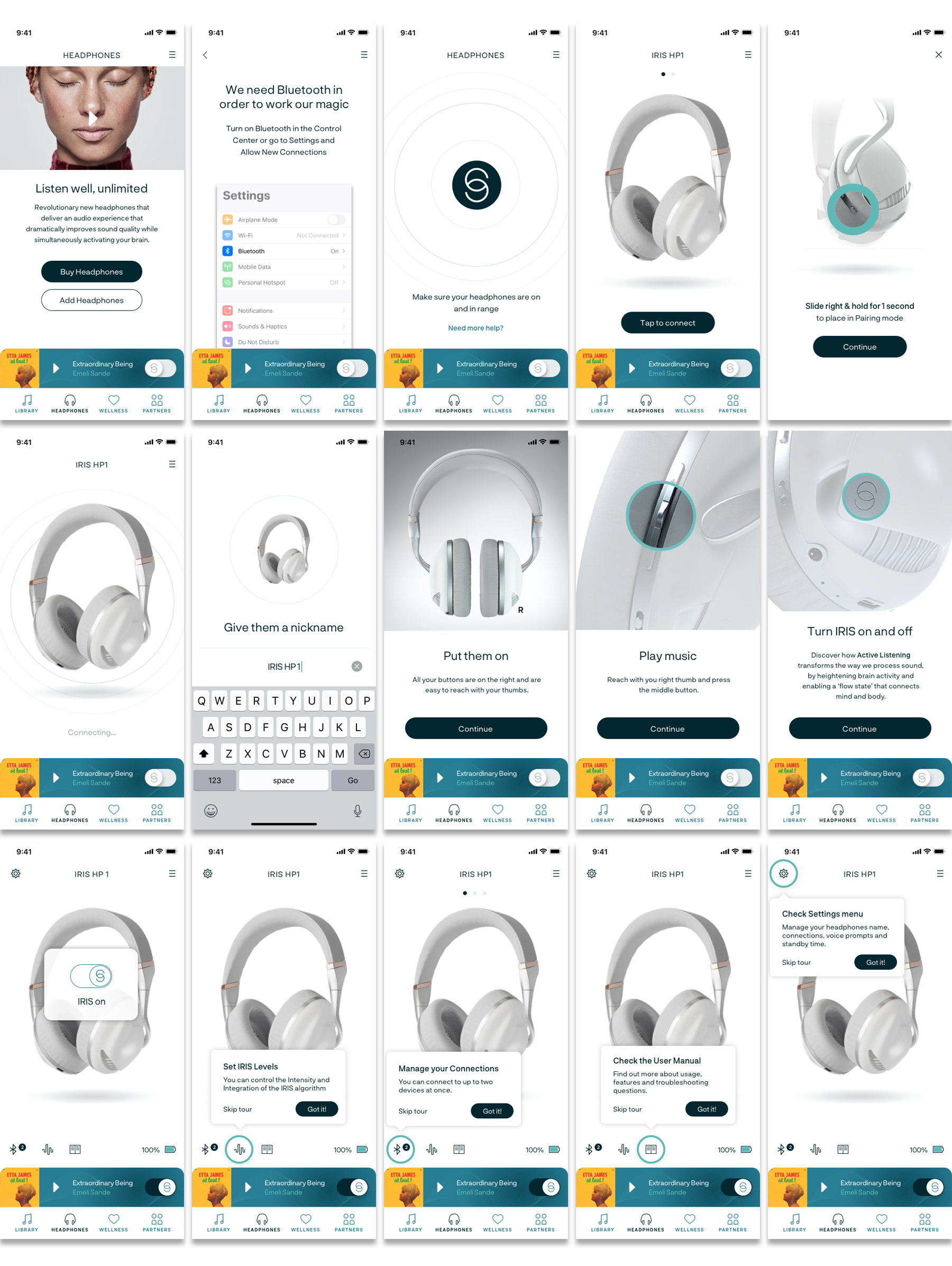 Headphones onboarding flow