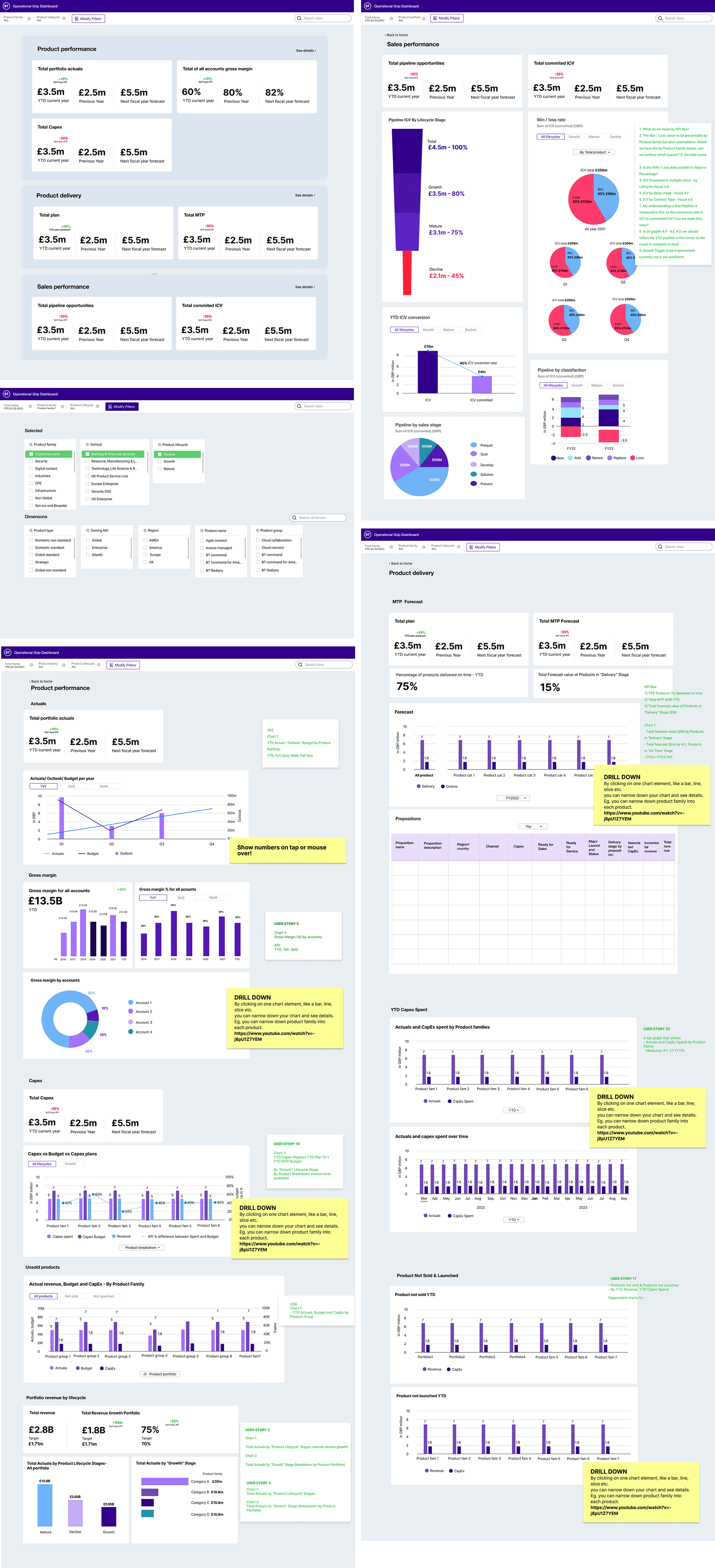 UI designs of project Operational Grip