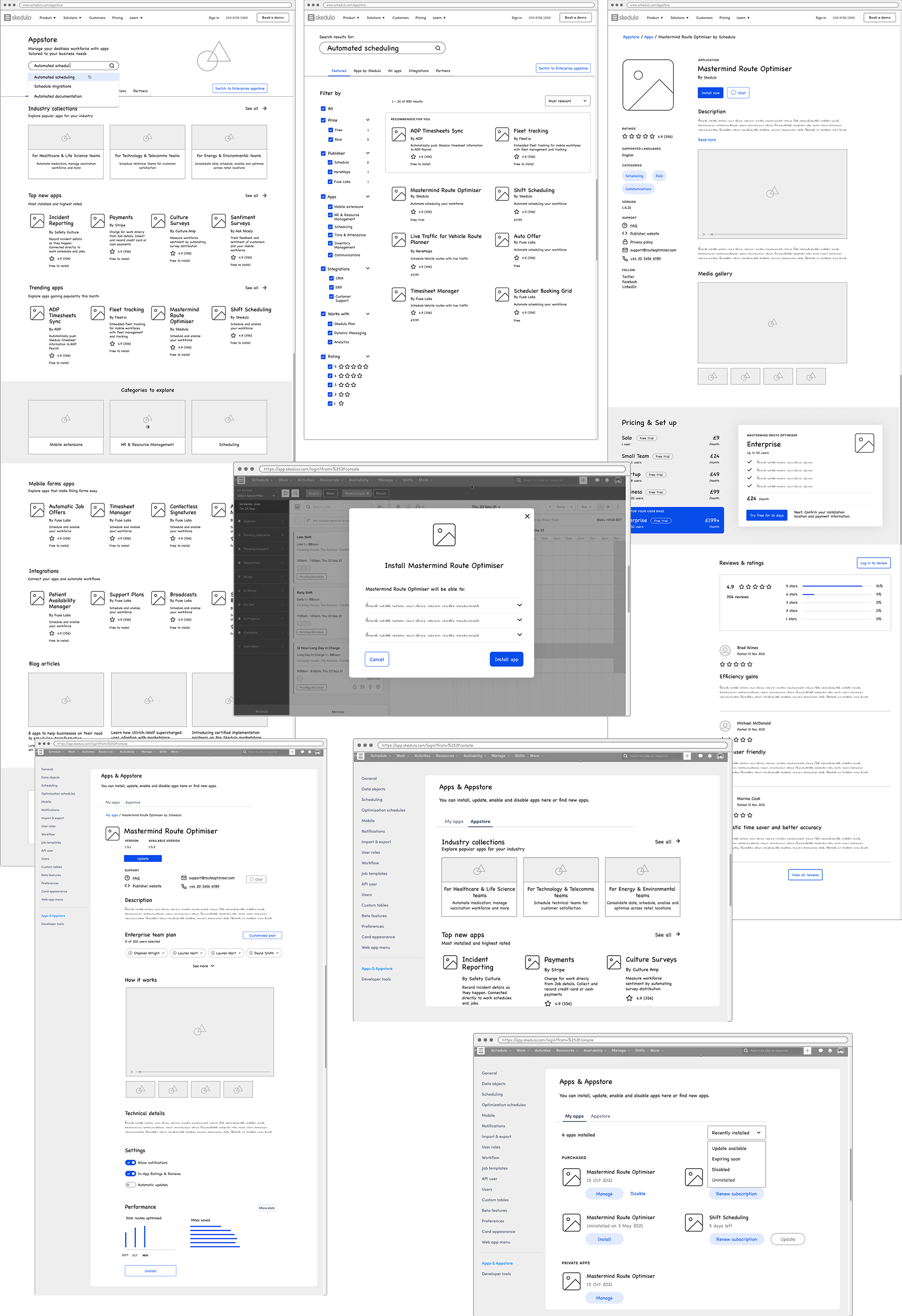 Skedulo app store front journey