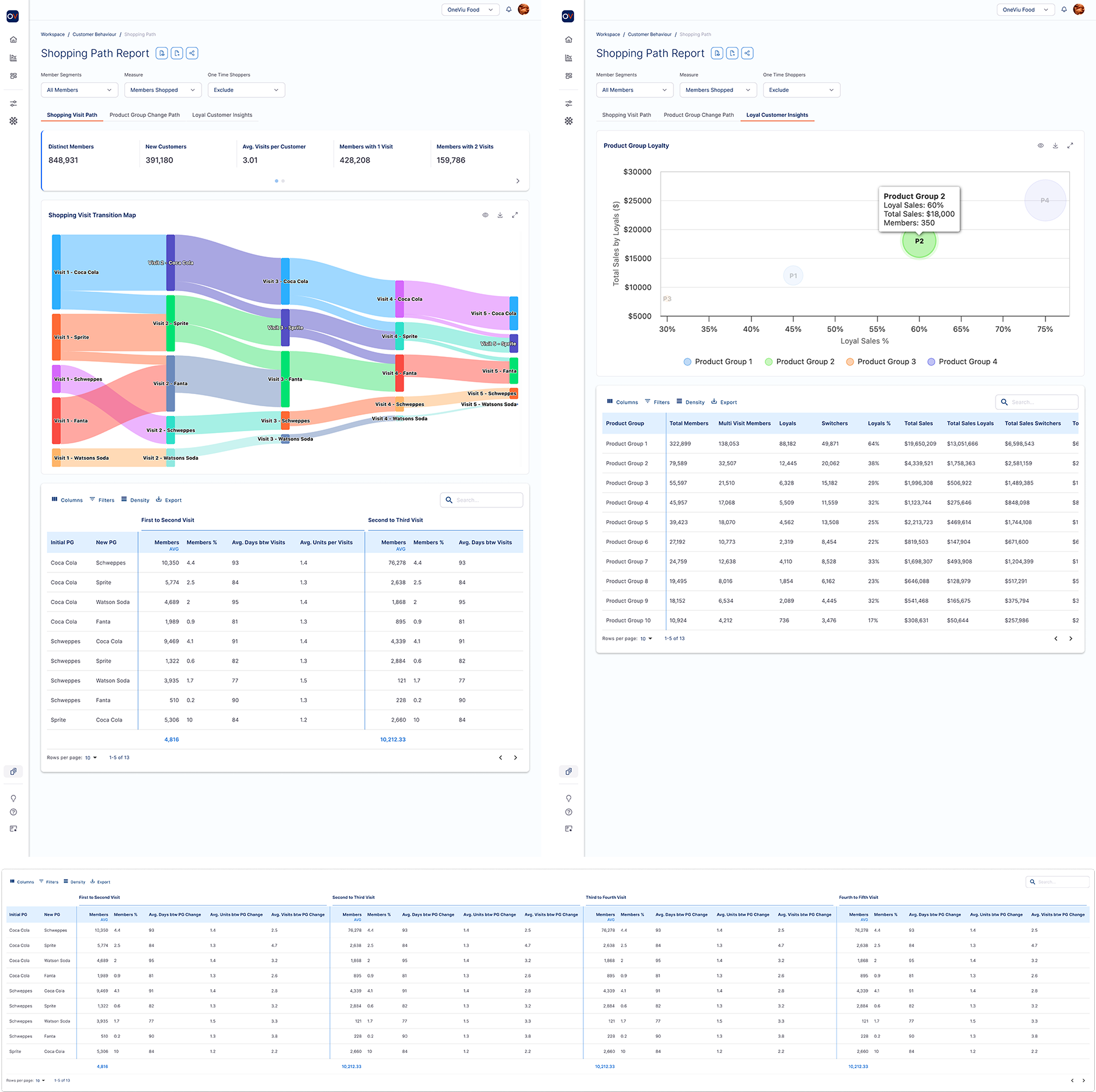 OneViu Shopping Paths Report